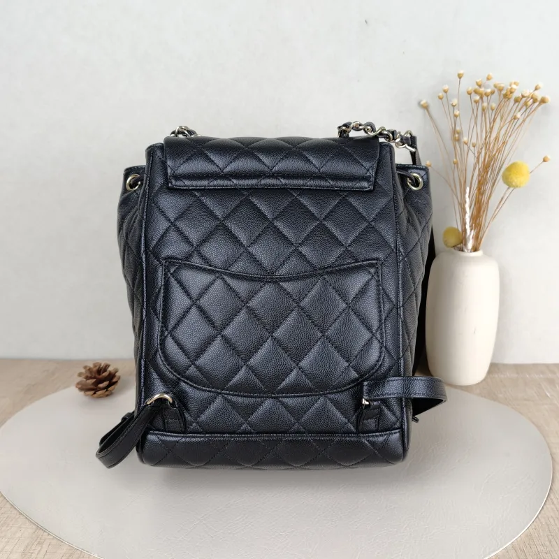 Chanel Backpack Backpack Black Grained Calfskin Large20 × 12 × 25 cm — cover view 4 of 5