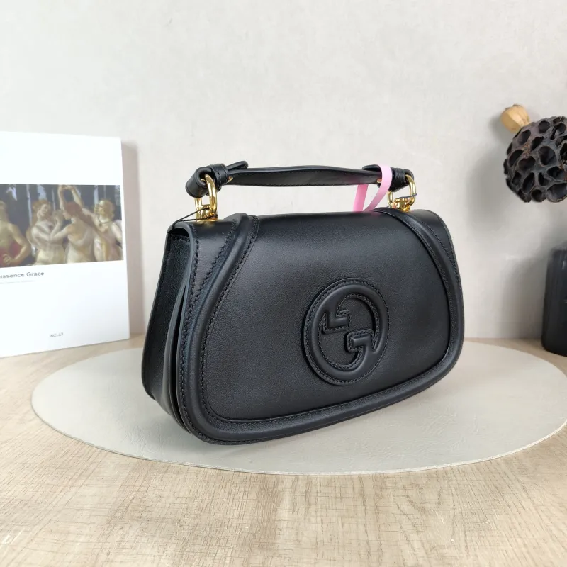 GUCCI Crossbody Bag blondie Top Handle Crossbody Bag Black Calfskin Small 26.5 × 8.5 × 16.5 cm — cover view 3 of 6