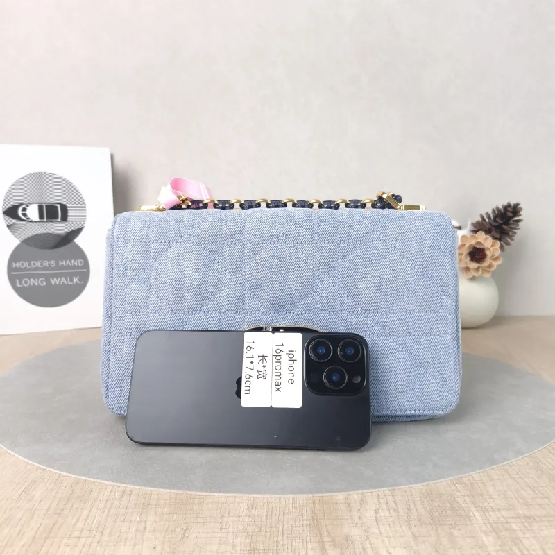 DIOR Crossbody Bag Caro Chain Bag Blue Medium25.5 × 9 × 15.5 cm — cover view 3 of 5