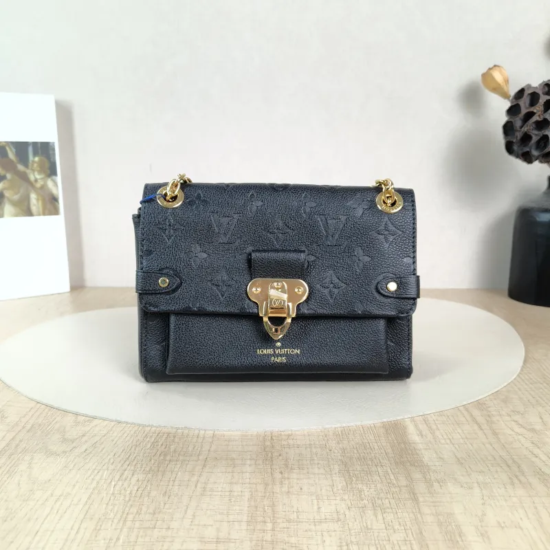 Louis Vuitton Shoulder Bag VAVIN Black Empreinte Embossed Calfskin Monogram BB20.5 × 8 × 15.5 cm