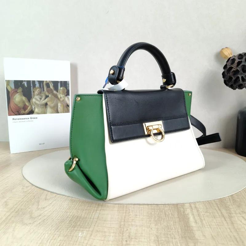 FERRAGAMO Shoulder Bag Shoulder Bag Colorblock Calfskin One Size24 × 13 × 17 cm — cover view 5 of 5