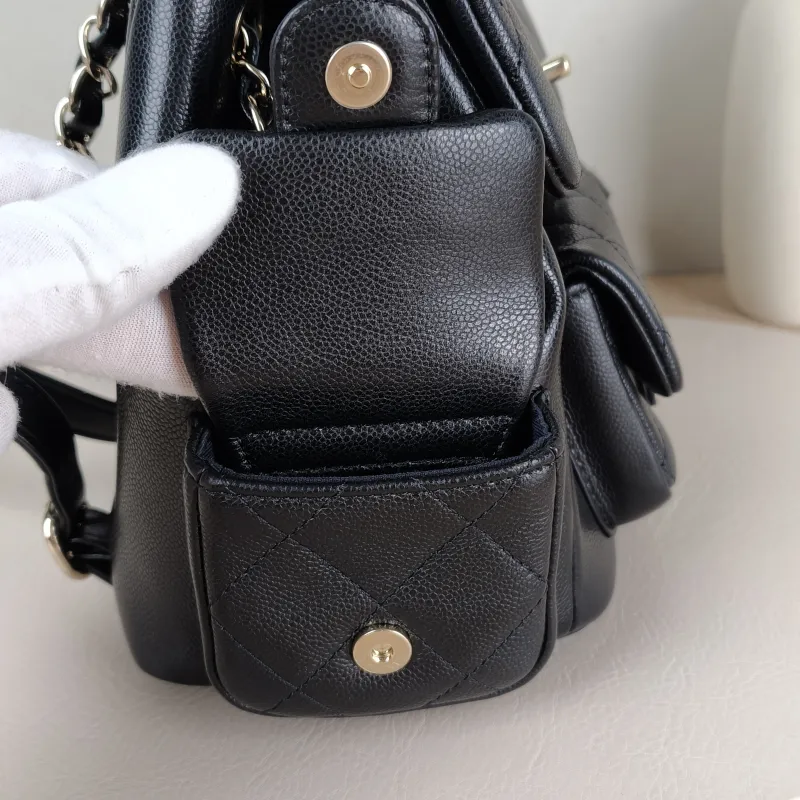 Chanel Backpackduma Black Grained Calfskin Large21 × 13 × 23 cm — detail view 12 of 14