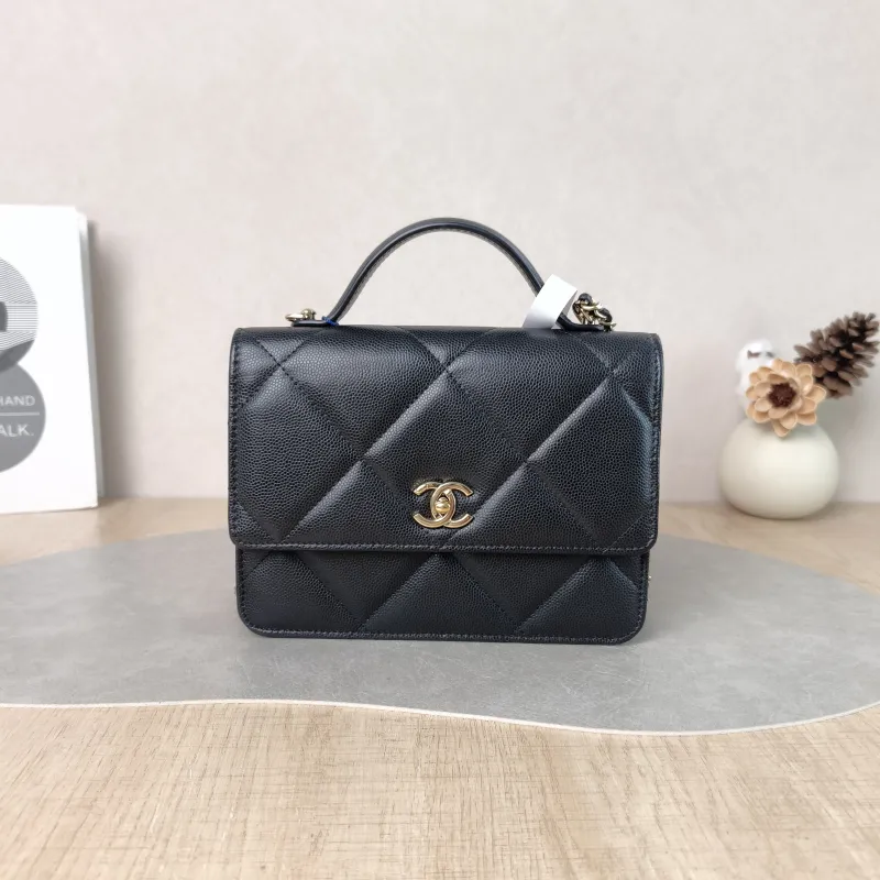 Chanel Backpack Backpack Black Calfskin One Size 18.2 × 5 × 14 cm
