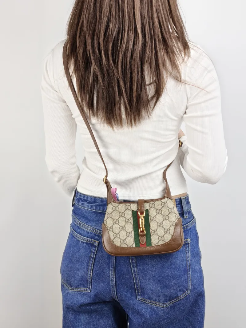 GUCCI Shoulder Bag Jackie 1961Collection Monogram PVC Mini 19 × 3 × 13 cm — on-model view 2 of 2