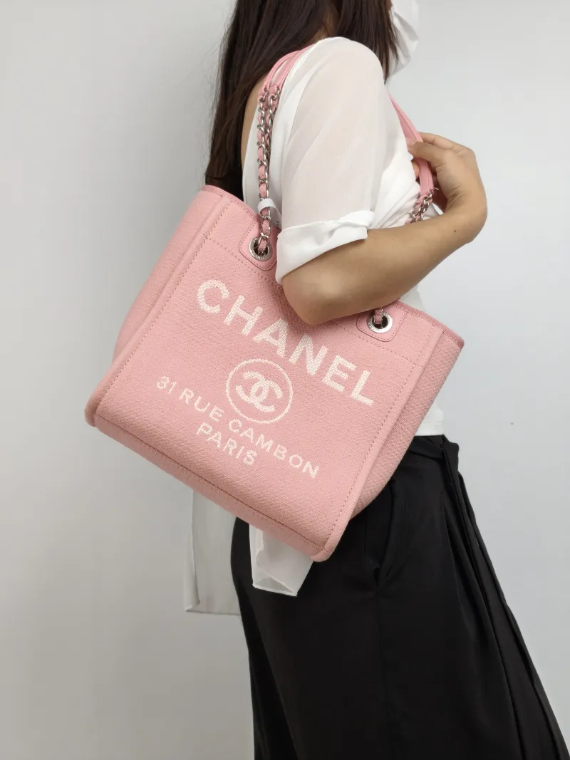 Chanel Shoulder Bag Pink One Size 26 × 10 × 26 cm — on-model view 2 of 2