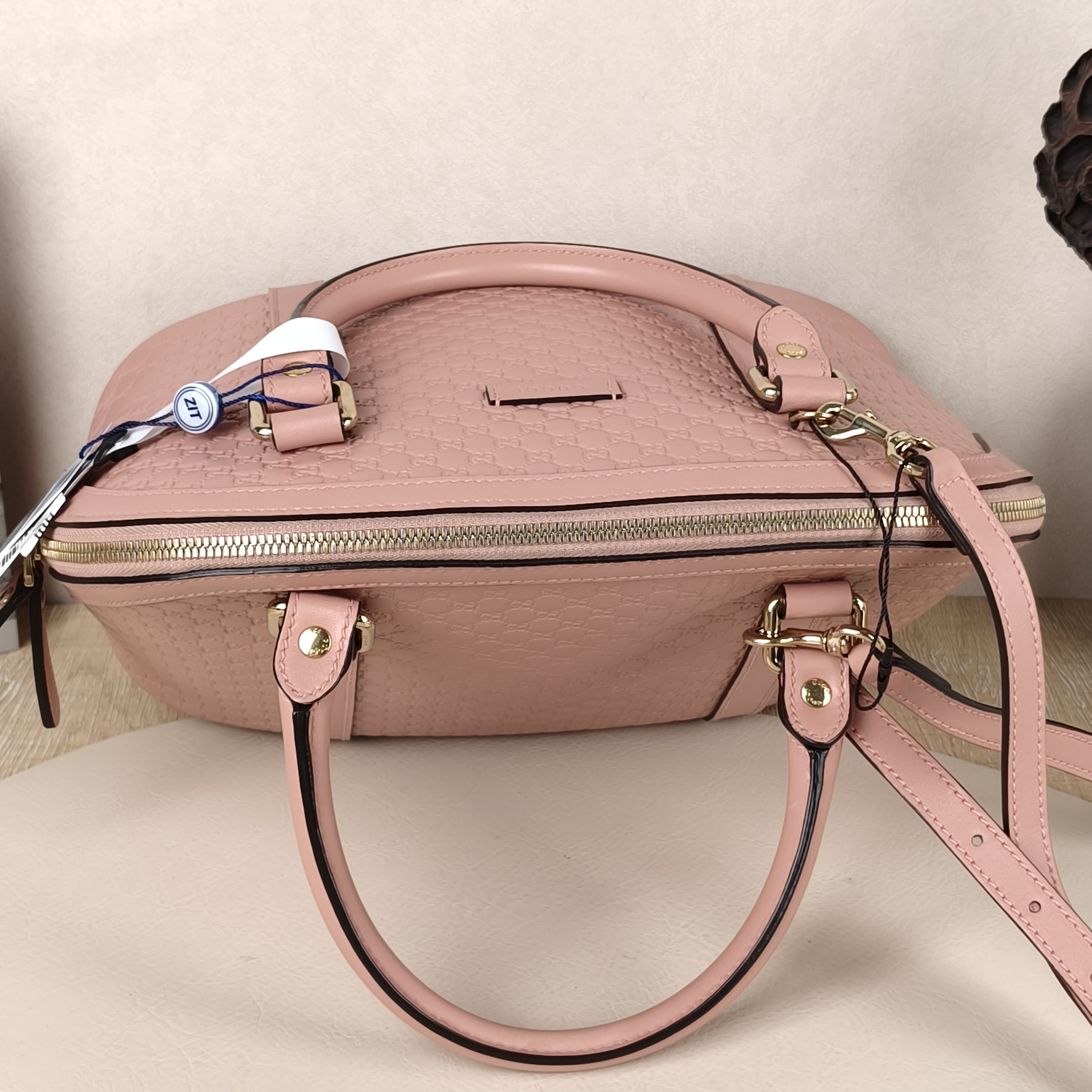 GUCCI Dome Bag Medium Pink Calfskin · Shoulder Strap Dust Bag · 31 × 16 × 23 cm — cover view 3 of 10