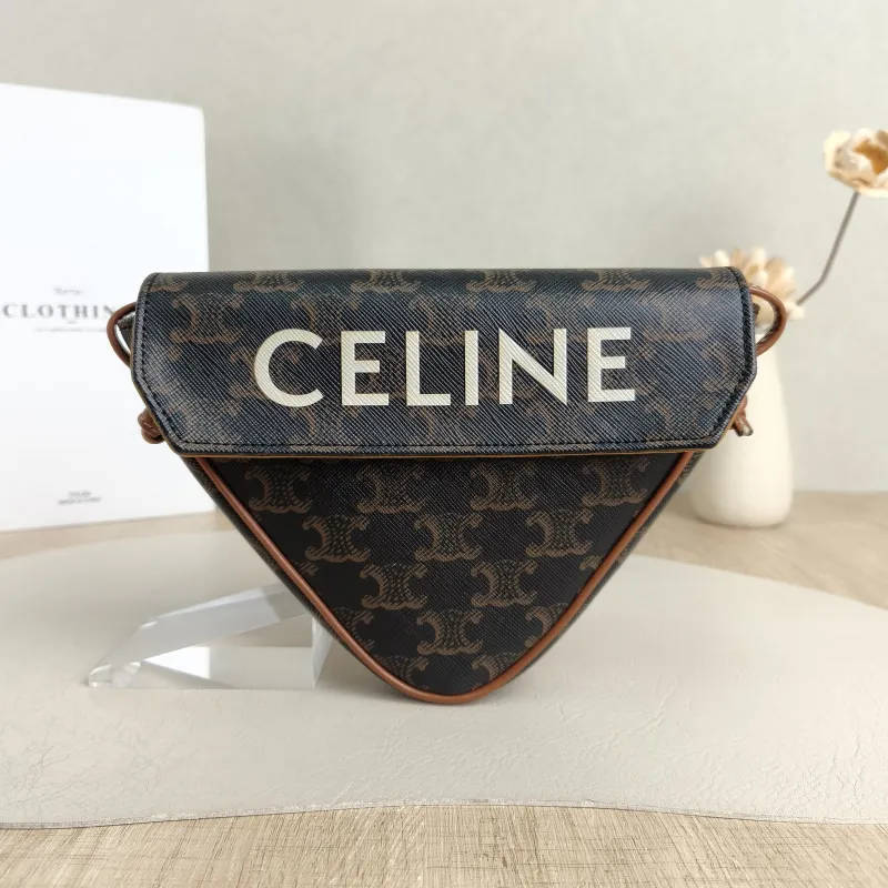 CELINE Crossbody Bag Triangle Monogram PVC One Size21 × 4 × 15 cm