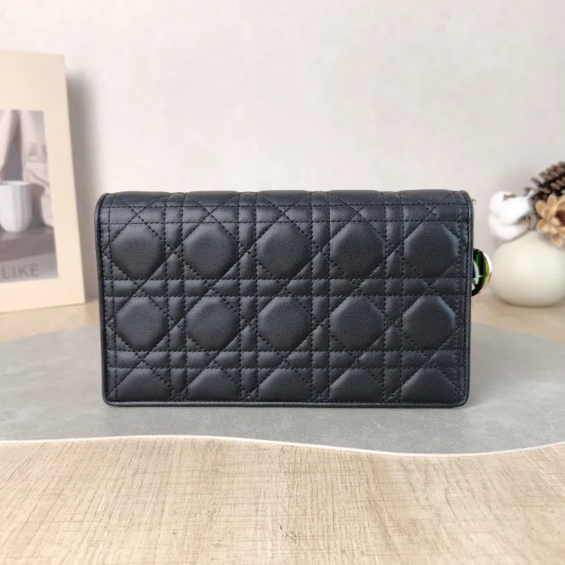 DIOR Shoulder Bag Chain Shoulder Crossbody Bagwoc Black Lambskin One Size 21.5 × 4 × 12.5 cm — cover view 5 of 5
