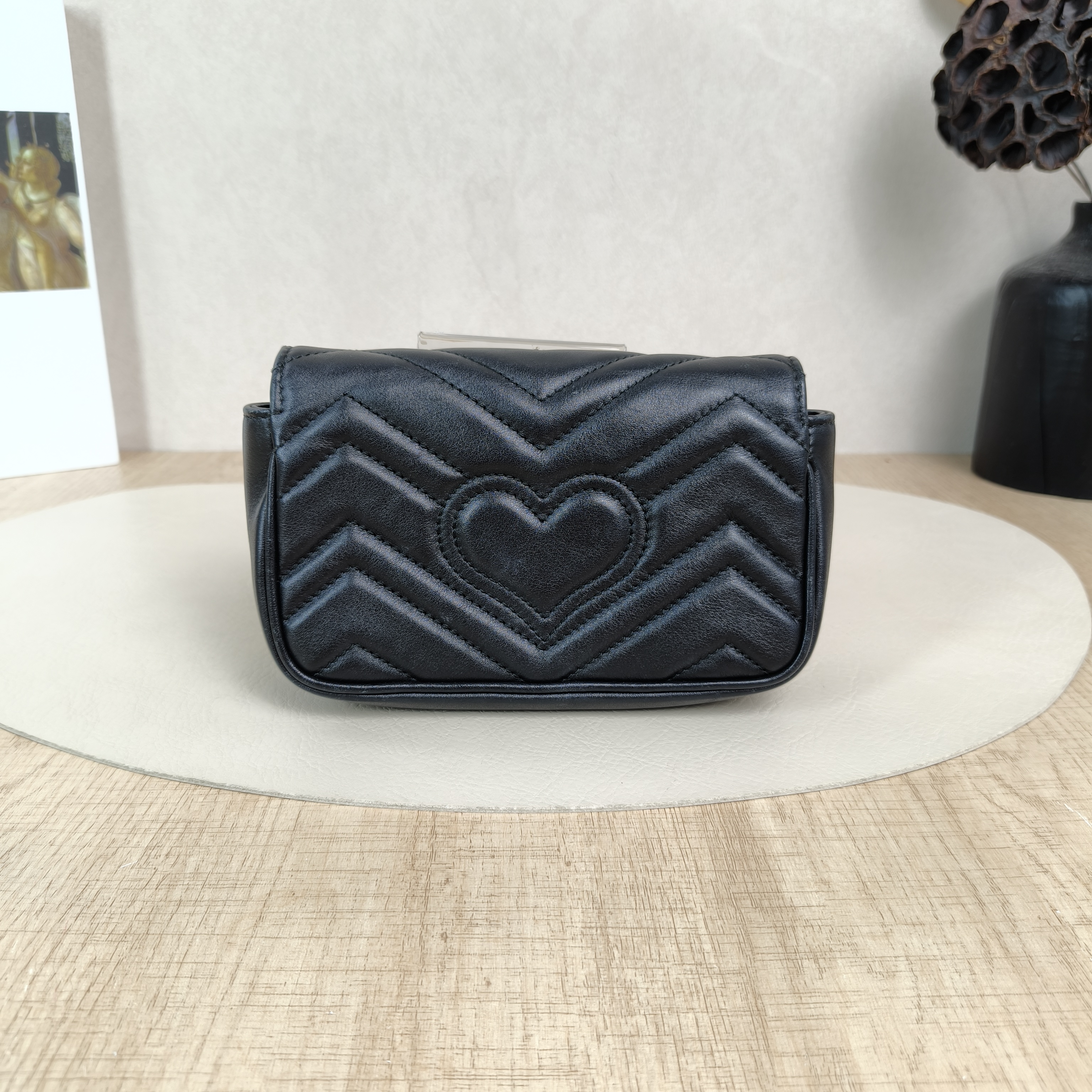 GUCCI Crossbody Bag GG Marmont Mini Marmont Mini Black Calfskinmini16.5 × 4.5 × 9.5 cm — cover view 2 of 6
