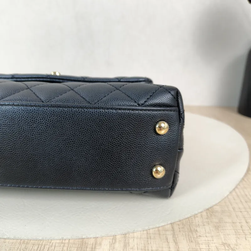 Chanel Top Handle Bag Coco Handle​Black Grained Calfskin Small24 × 10 × 14 cm — detail view 4 of 12