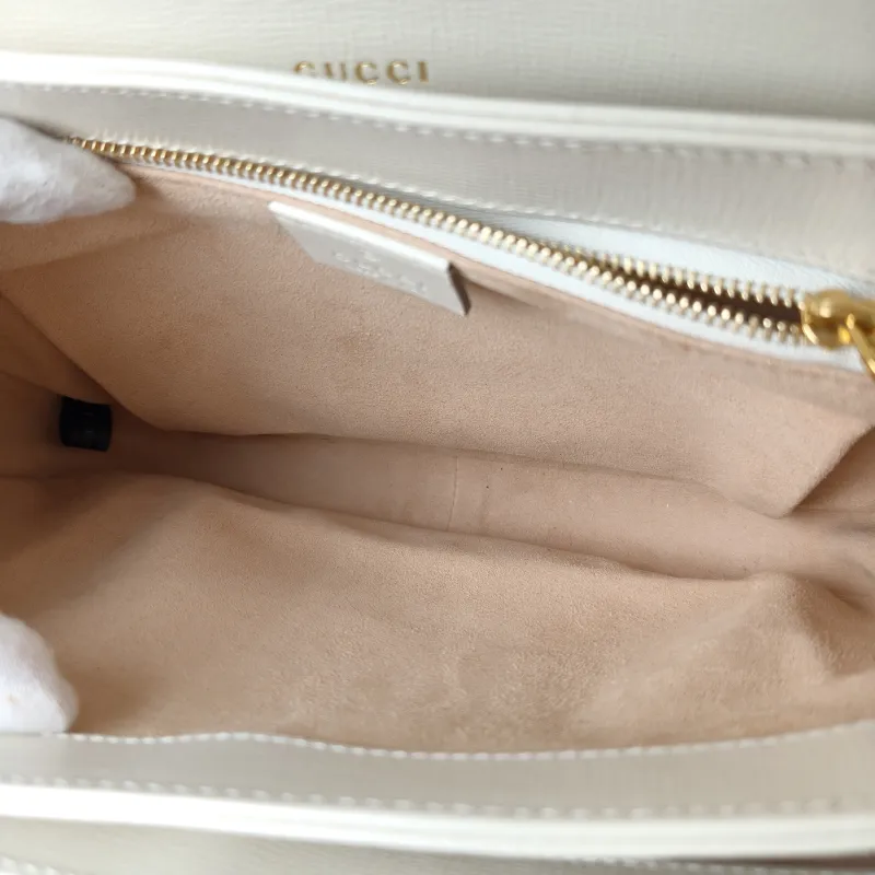 GUCCI Crossbody Bag Horsebit 1955 Horsebit Medium White Monogram PVC Medium 25 × 8 × 18 cm — detail view 1 of 14