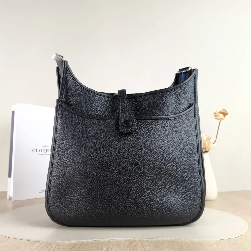 Hermès Crossbody Bag Evelyne 29 29 Black Taurillon Clemence TC Calfskin Small 29 × 8 × 30 cm B — cover view 4 of 6