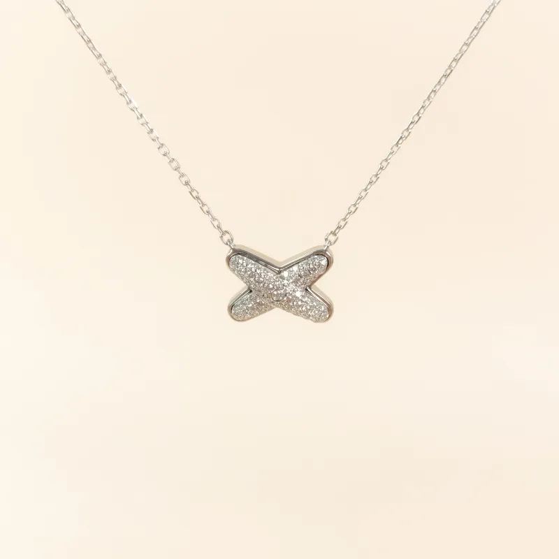 CHAUMET Necklace Jeux de Liens · Collection · Pavé Diamond Necklace White Gold 18KW hite Gold Diamond One Size 42cm