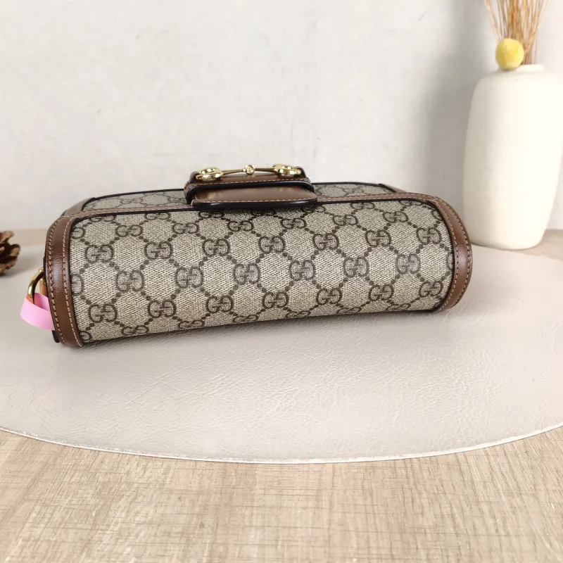 GUCCI Shoulder Bag Horsebit 1955 Horsebit Small Monogram · Shoulder Strap PVC Small 24 × 5.5 × 13 cm — detail view 10 of 12