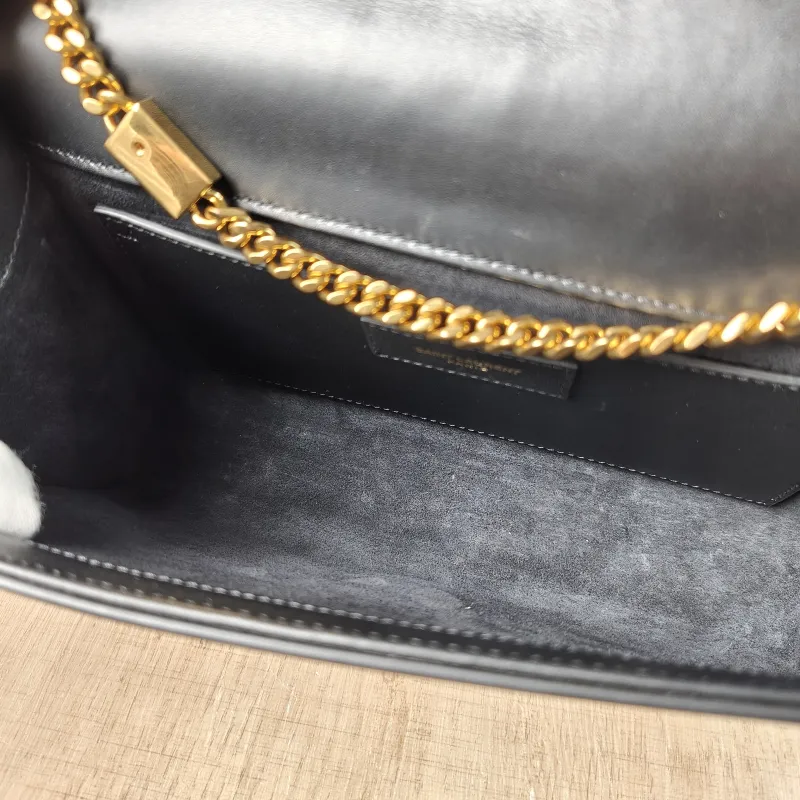 SAINT LAURENT Crossbody Bag KATE Edition Black Calfskin Medium 24 × 5.5 × 14.5 cm — detail view 11 of 13