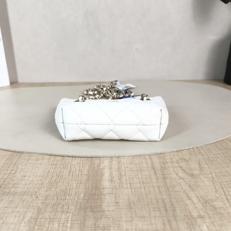 Chanel Shoulder Bag mini tote White Grained Calfskin 15 × 4 × 10 cm — cover view 3 of 5
