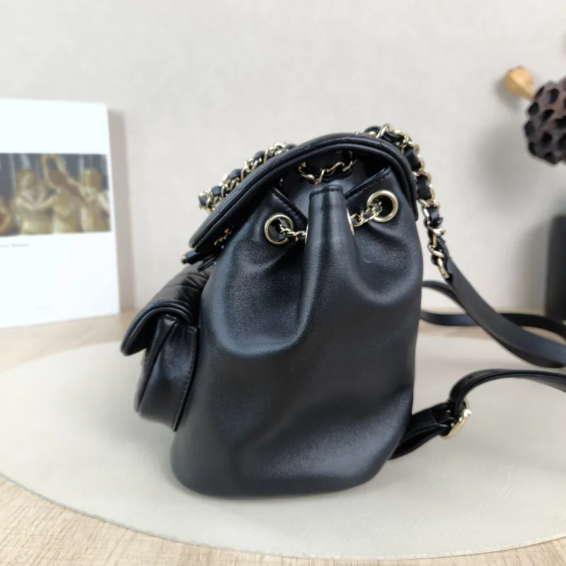 Chanel Backpack Duma Black Lambskin Small18 × 9.5 × 19 cm — detail view 9 of 12