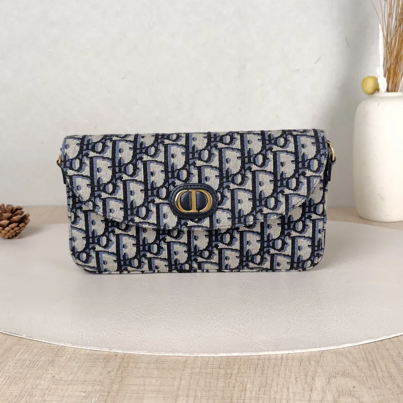 DIOR Crossbody Bag30 Montaigne woc Blue Canvas One Size21.5 × 3 × 12 cm