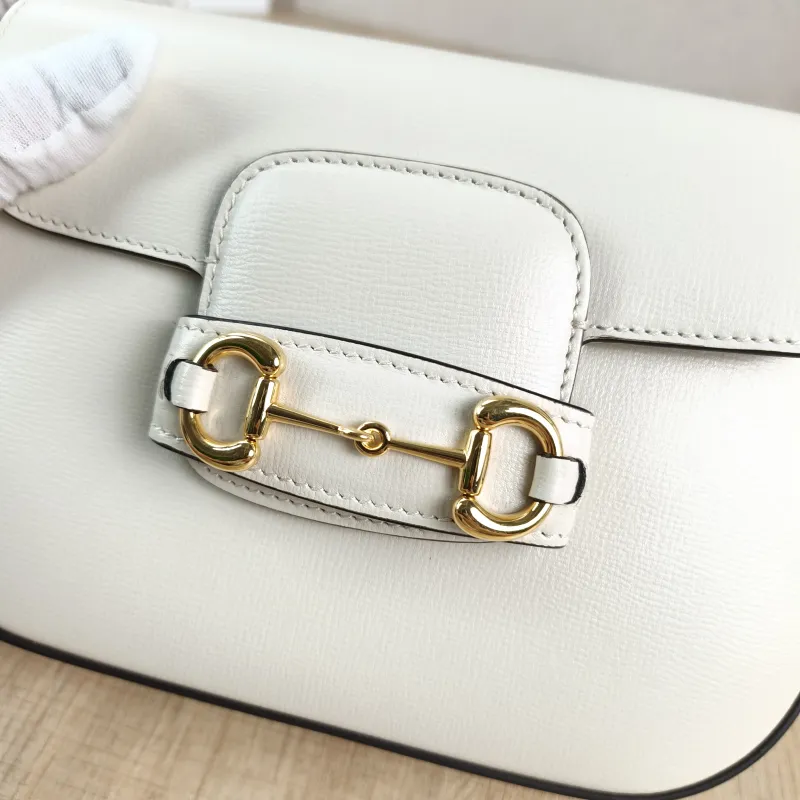 GUCCI Crossbody Bag Horsebit 1955 Horsebit Small White Calfskin Small 20.5 × 5 × 14.5 cm — detail view 2 of 13