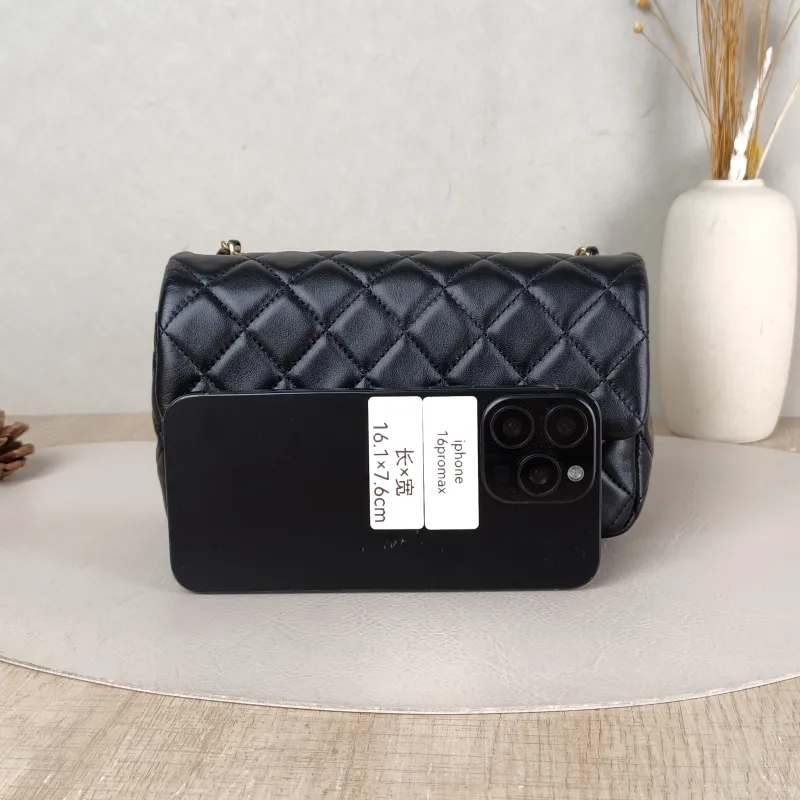 Chanel Crossbody Bag Classic Flap Large Mini CF Mini Black with Gold-Tone Hardware Lambskin mini 20 × 6 × 12 cm 29 — cover view 2 of 6