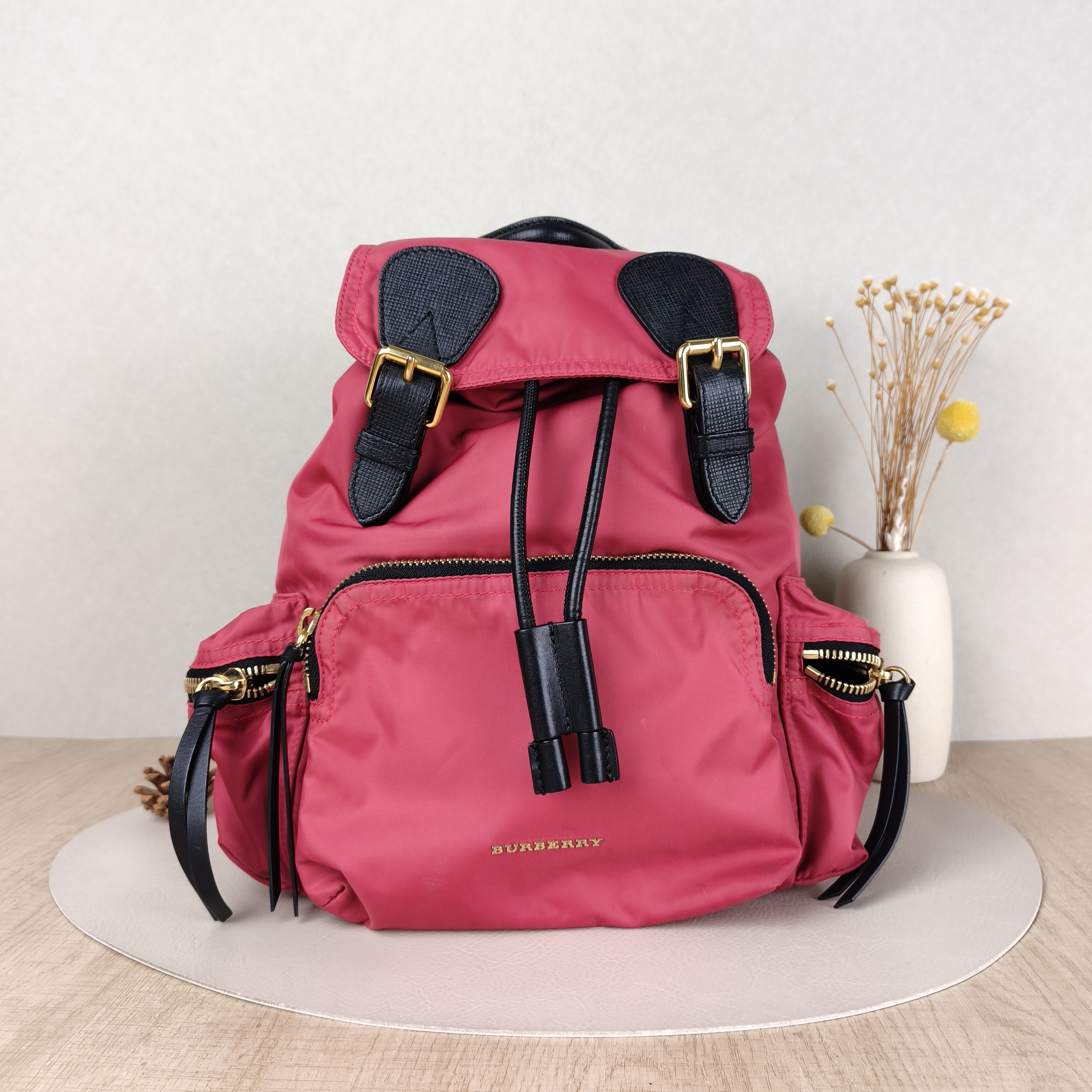 BURBERRY Backpack Backpack Pink Nylon One Size22 × 14 × 20 cm