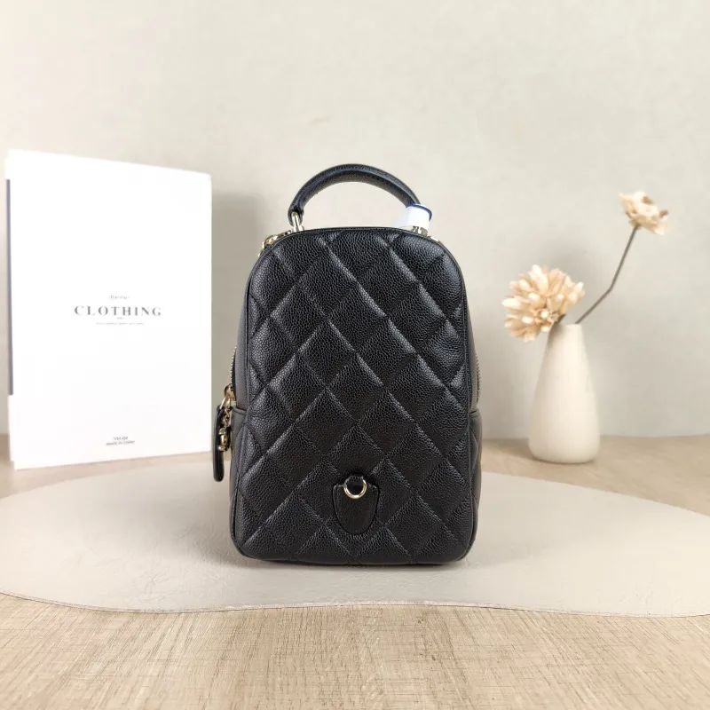 Chanel Crossbody Bag Mini Backpack Crossbody Bag Black Grained Calfskinmini13 × 9 × 18 cm — cover view 5 of 5