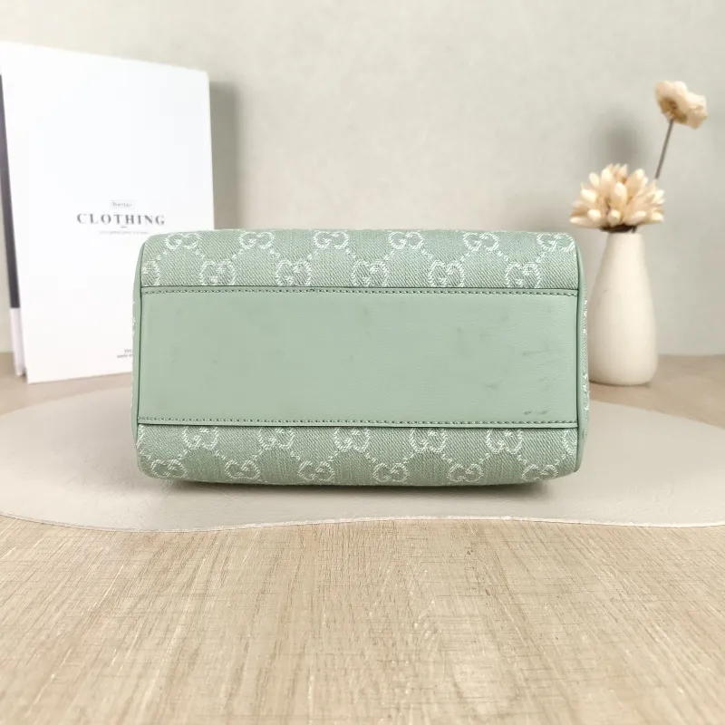 GUCCI Top Handle Bag Ophidia Green Canvas One Size 21 × 11 × 13 cm — cover view 5 of 5
