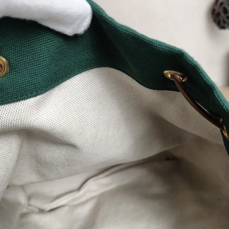 Miumiu Backpack Backpack Green Canvas Large25 × 14 × 25 cm — detail view 8 of 16