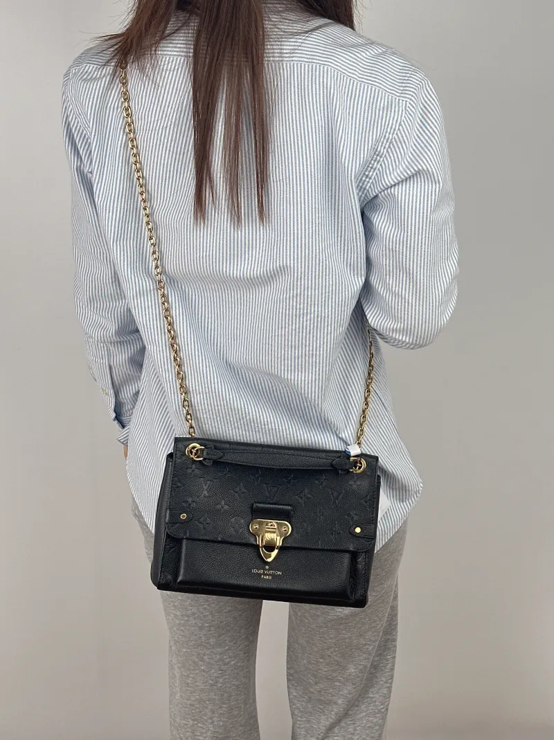 Louis Vuitton Shoulder Bag VAVIN Black Empreinte Embossed Calfskin Monogram Small25 × 9.5 × 17 cm — on-model view 1 of 2
