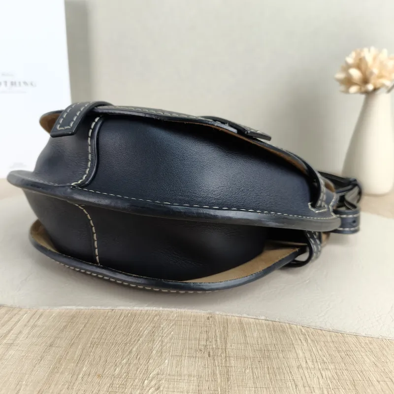 LOEWE Crossbody Bag Gate Black Calfskin Medium 25 × 11.5 × 19 cm — detail view 10 of 10