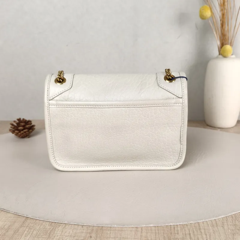 SAINT LAURENT Crossbody Bag Niki White Lambskin Mini 18 × 5 × 12.5 cm — cover view 4 of 5