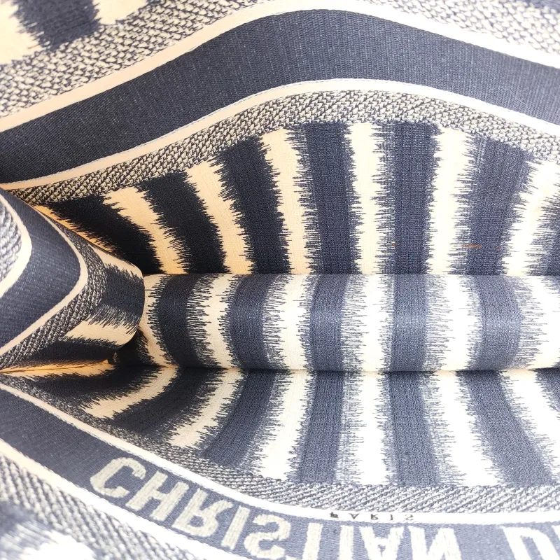 DIOR Top Handle Bag Book Tote Blue White Canvas Large 42 × 18.5 × 35 cm — detail view 5 of 9