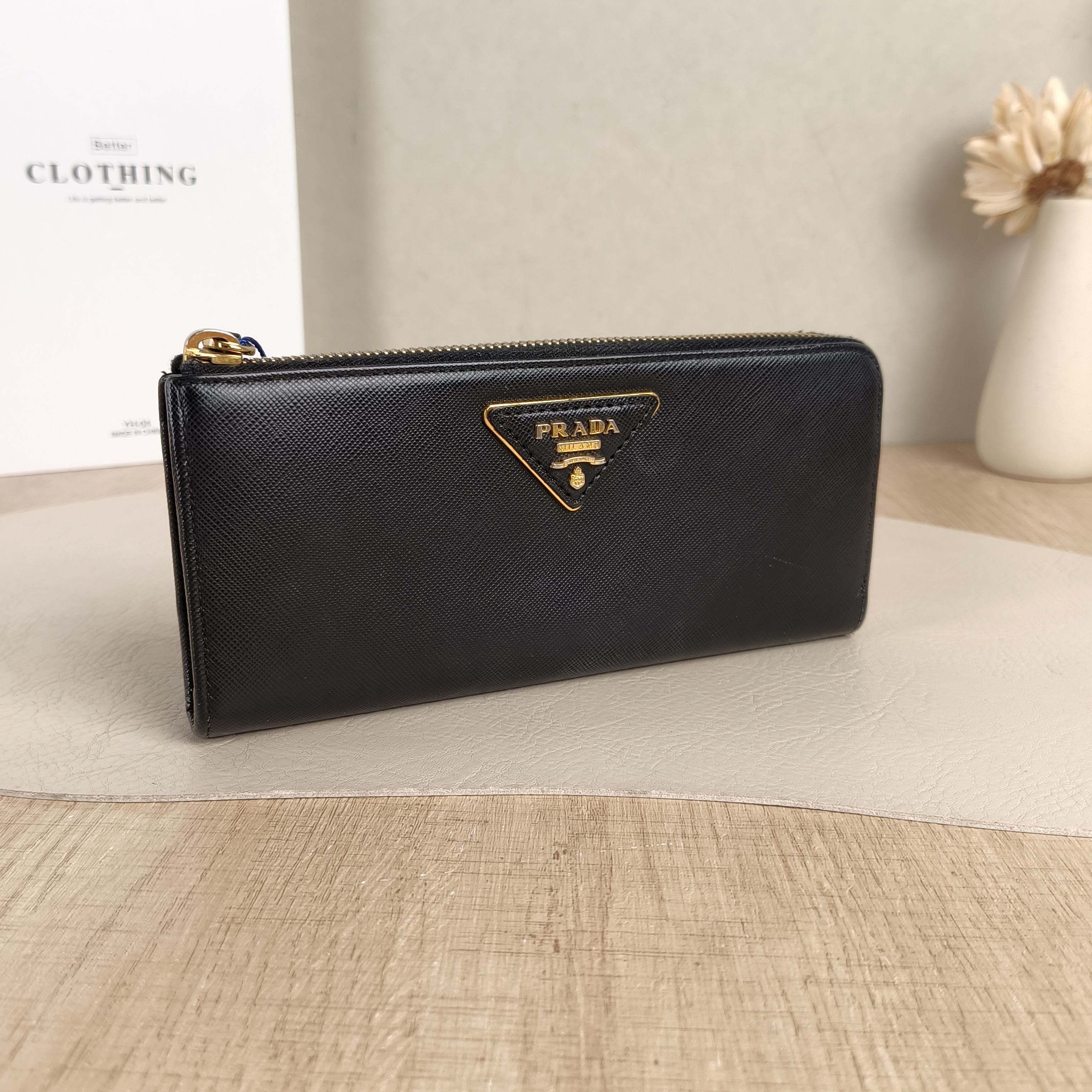 PRADA Wallet Edition Wallet Black Calfskin One Size19.5 × 2 × 9 cm — cover view 3 of 6