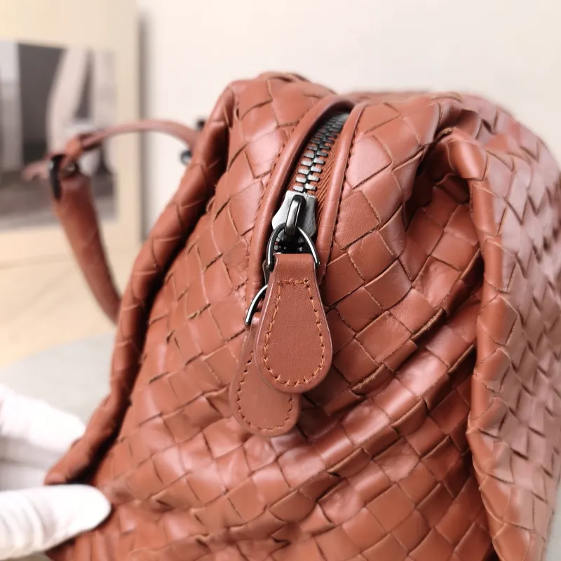 Bottega Veneta Top Handle Bag Woven Top Handle Bag Brown Calfskin One Size 34 × 16 × 20 cm — detail view 2 of 13
