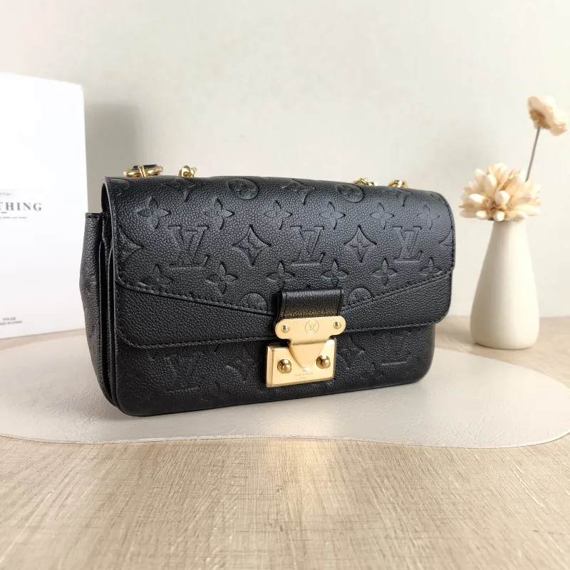 Louis Vuitton Crossbody Bag Marceau Chain Bag Black Monogram Empreinte Embossed Calfskin 24.5 × 6.5 × 15 cm — cover view 5 of 6