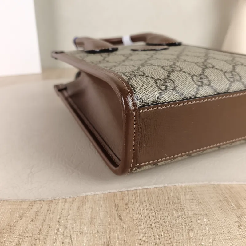 GUCCI Crossbody Bag GG Retro Collection Tote Bag Brown PVC Mini 16 × 7 × 20 cm — detail view 7 of 10