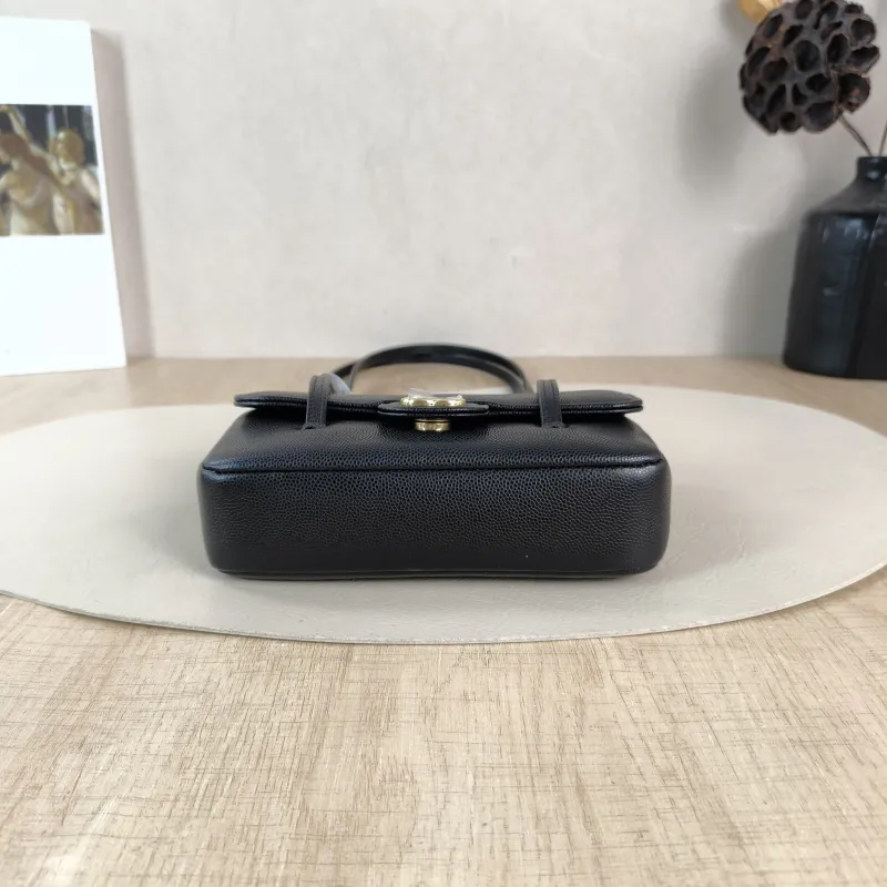 Chanel Crossbody Bag 26p preppy coco Black Grained Calfskin Mini 17 × 5 × 11.5 cm — cover view 3 of 6