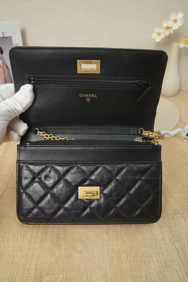 Chanel 2.55woc Black with Gold-Tone Hardware Calfskin27 · Authenticity Card · 19.2 × 3.5 × 12.3 cm — detail view 14 of 19