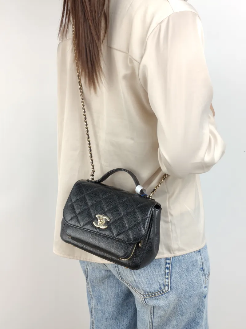 Chanel Crossbody Bag affinity Messenger Bag Black Grained Calfskin Small 19 × 7 × 14 cm 31 — on-model view 1 of 3