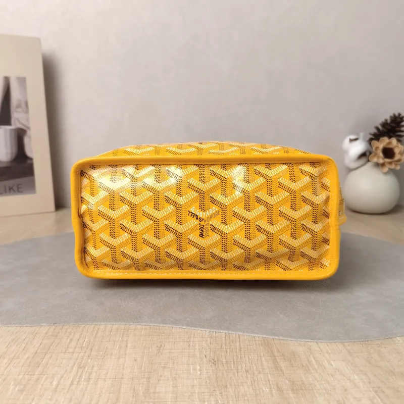 GOYARD Top Handle Bag ANJOU Shopping Tote Yellow PVC Mini 19.5 × 9 × 19.5 cm — cover view 5 of 5