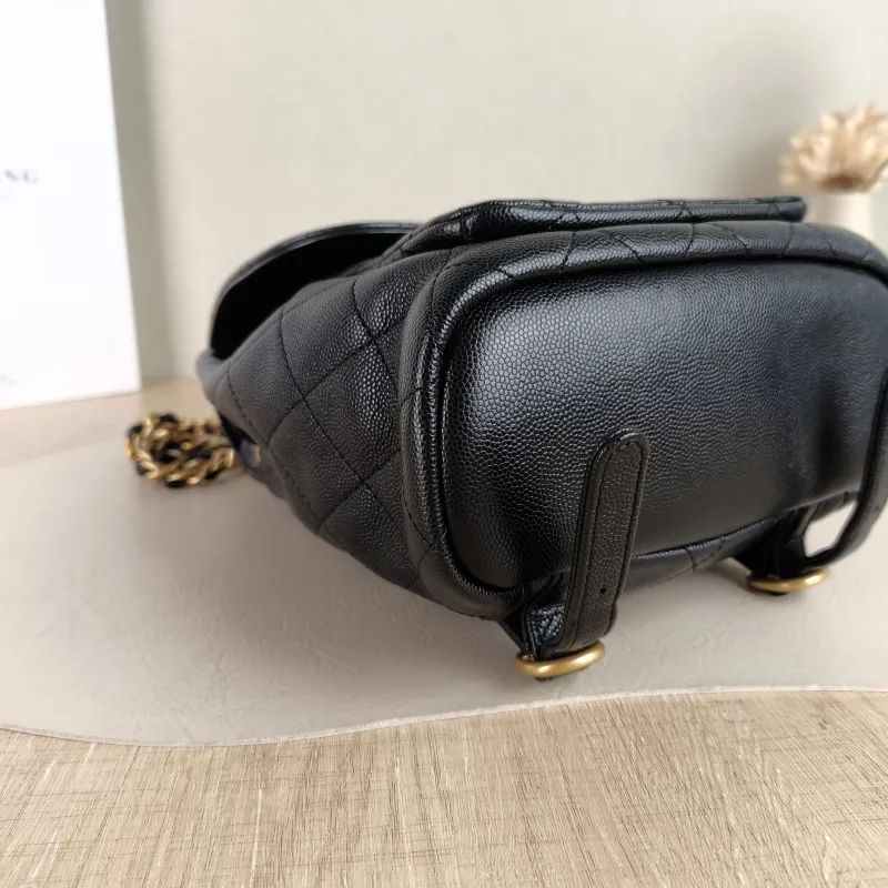 Chanel Backpack Backpack Black Grained Calfskin Small 19 × 9.5 × 21.5 cm — detail view 6 of 11