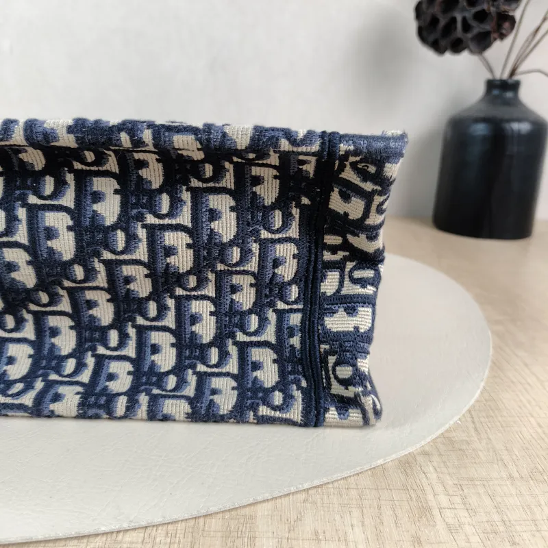 DIOR Shoulder Bag Book Tote Shoulder Strap Edition Blue Canvas Small 26.5 × 14 × 22 cm — detail view 14 of 14