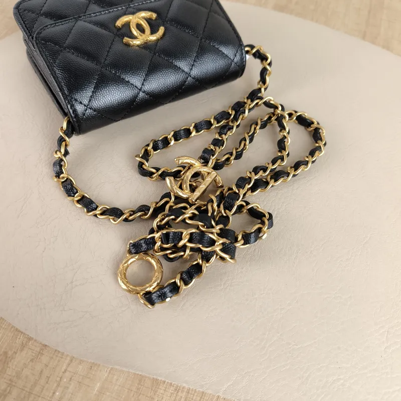 Chanel Crossbody Bag C logo woc Crossbody Bag Black Grained Calfskin One Size 13 × 5.5 × 10 cm — detail view 12 of 12