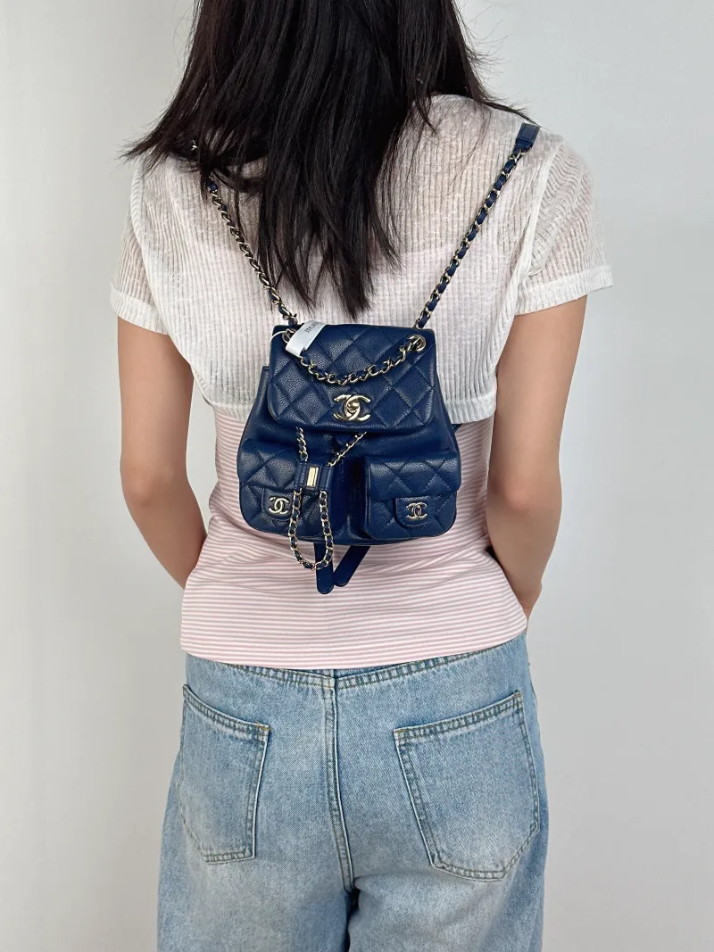 Chanel Backpack Duma Grained Calfskin Small16.5 × 10 × 17.5 cm — on-model view 3 of 3