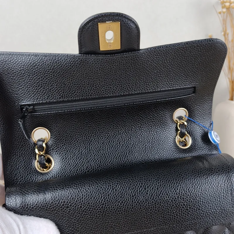 Chanel Crossbody Bag Classic Flap CF Black Grained Calfskin Small 23 × 6 × 14.5 cm — detail view 7 of 13