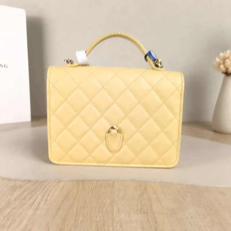 Chanel Backpack Yellow Grained Calfskin One Size 18.2 × 5 × 14 cm — cover view 4 of 6