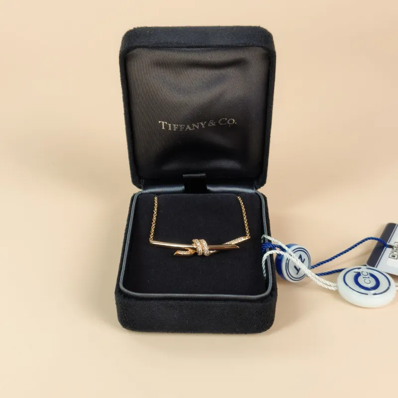 Tiffany&Co. Necklace Knot Collection Necklace Rose Gold Diamond18KR ose Gold Large 42cm — cover view 2 of 10