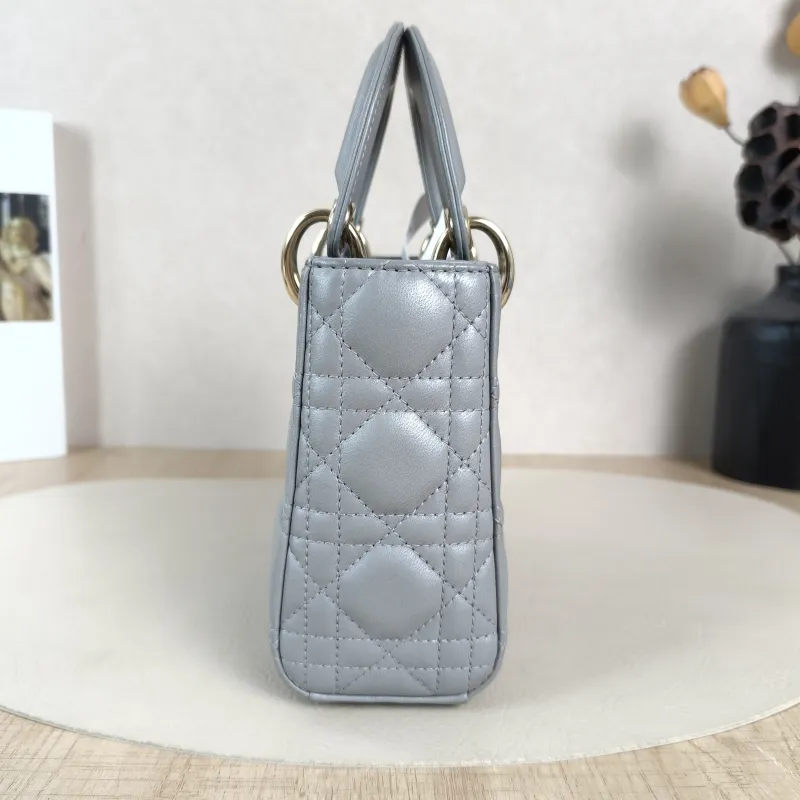 DIOR Crossbody Bag Lady Lady Dior Bag Grey Lambskinmini17 × 7 × 15 cm — detail view 12 of 12