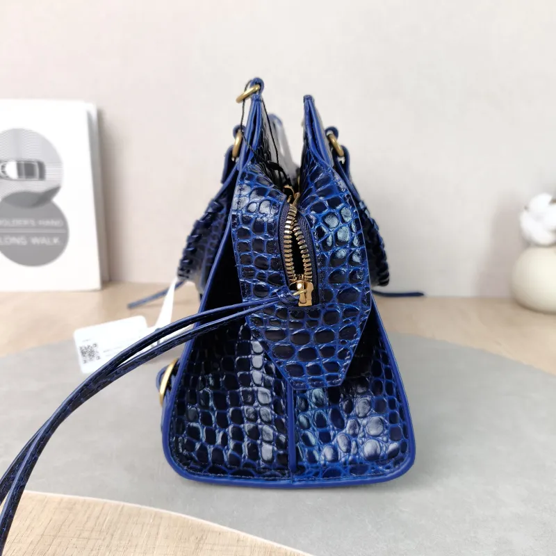 BALENCIAGA Crossbody Bag Neo Classic Blue Calfskin Small 33 × 15.5 × 21 cm — detail view 11 of 13