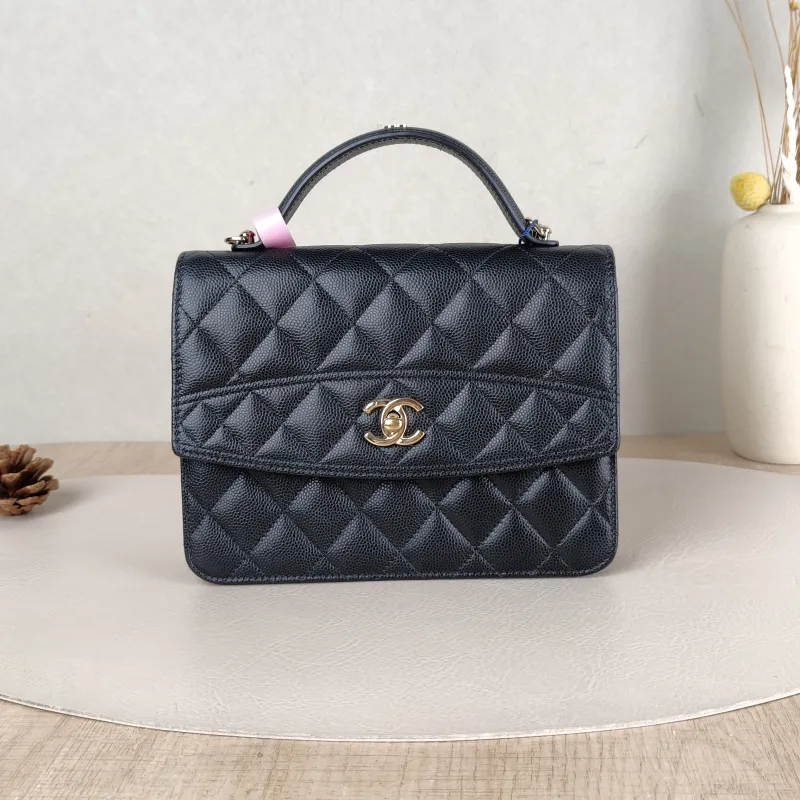 Chanel Backpack Backpack Black Grained Calfskin One Size18.2 × 5 × 14 cm